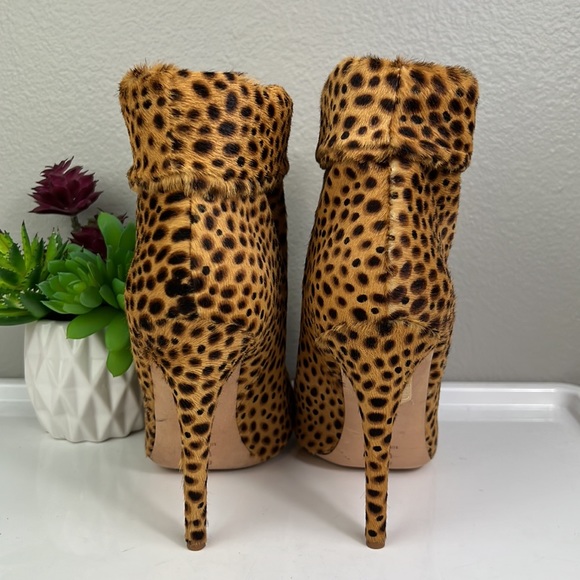 Loeffler Randall Calf Hair Cheetah Bootie Heel Pointed Toe 6/6.5 - Picture 3 of 12